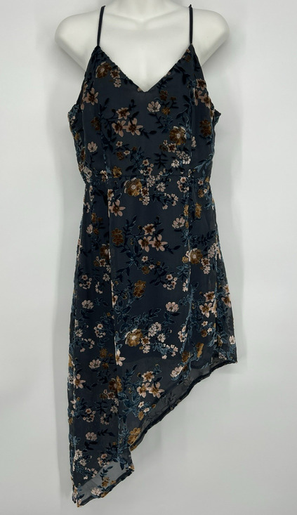 Lulus Dresses & Skirts - Floral Velvet Burnout Whimsigoth Dress M Fairy Grunge Asymmetric Dark Romantic